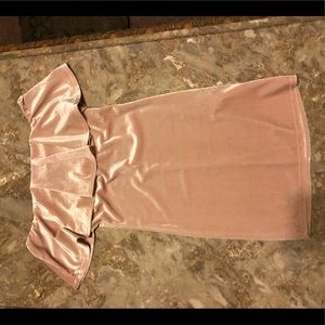 baby pink velvet dress